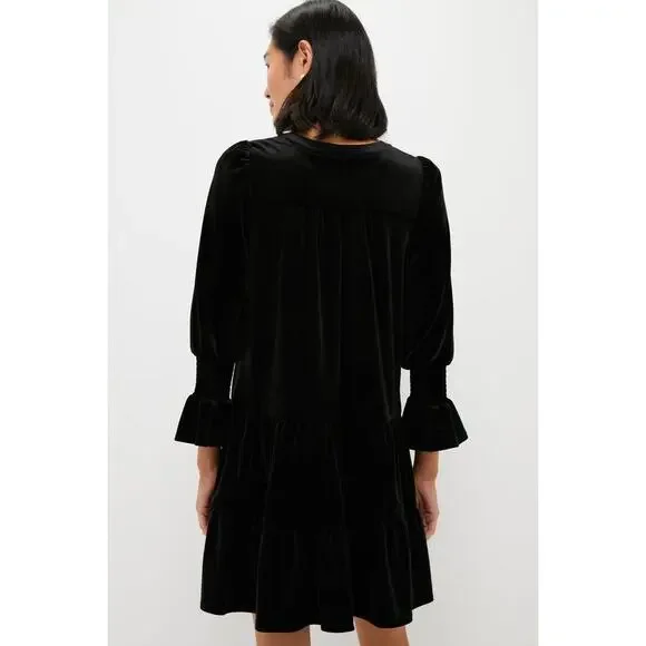 Tuckernuck Velvet Kenzo Dress Size S Black Preppy Holidays Party Pomander Place - Picture 6 of 14